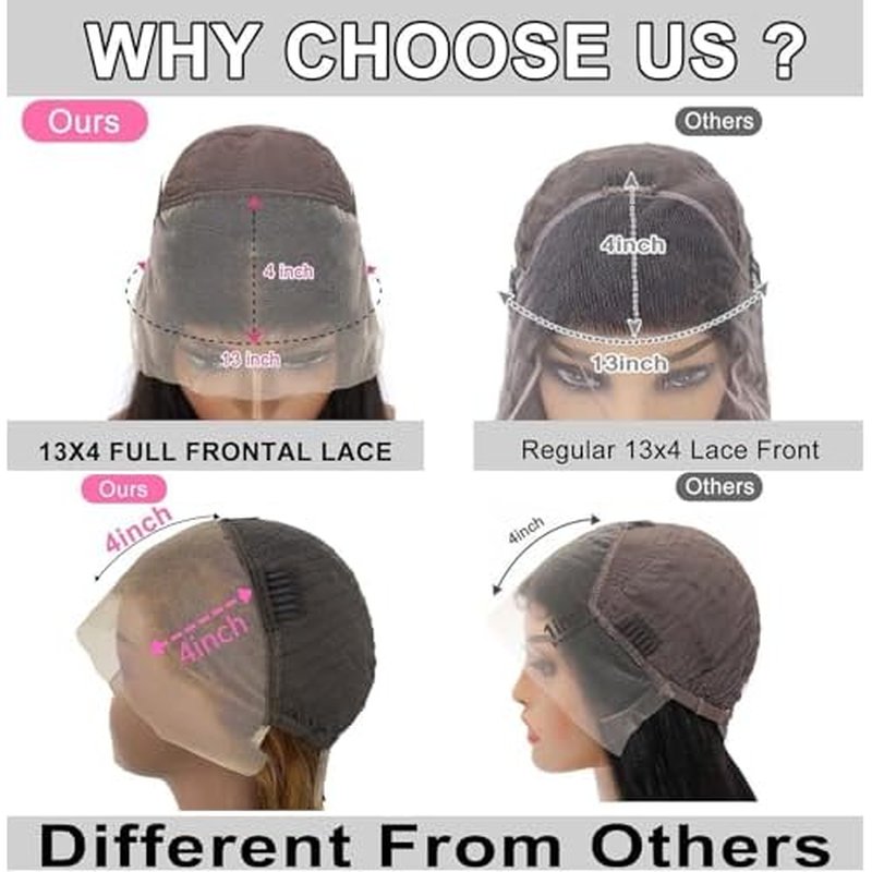 30 Inch Highlight Ombre Lace Front Wig - Human Hair, 180% Density, 13x4 Hd Transparent Lace, Honey Blonde, Straight