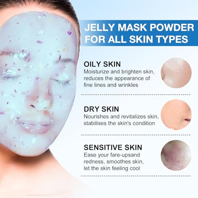 Jelly Mask for Facials Professional, Hydrating & Moisturizing Peel-Off Natural Gel Face Mask SkinCare, Professional Spa Use Jelly Face Masks, Deep Hydration & Glow 23 Fl Oz (6 Pack)