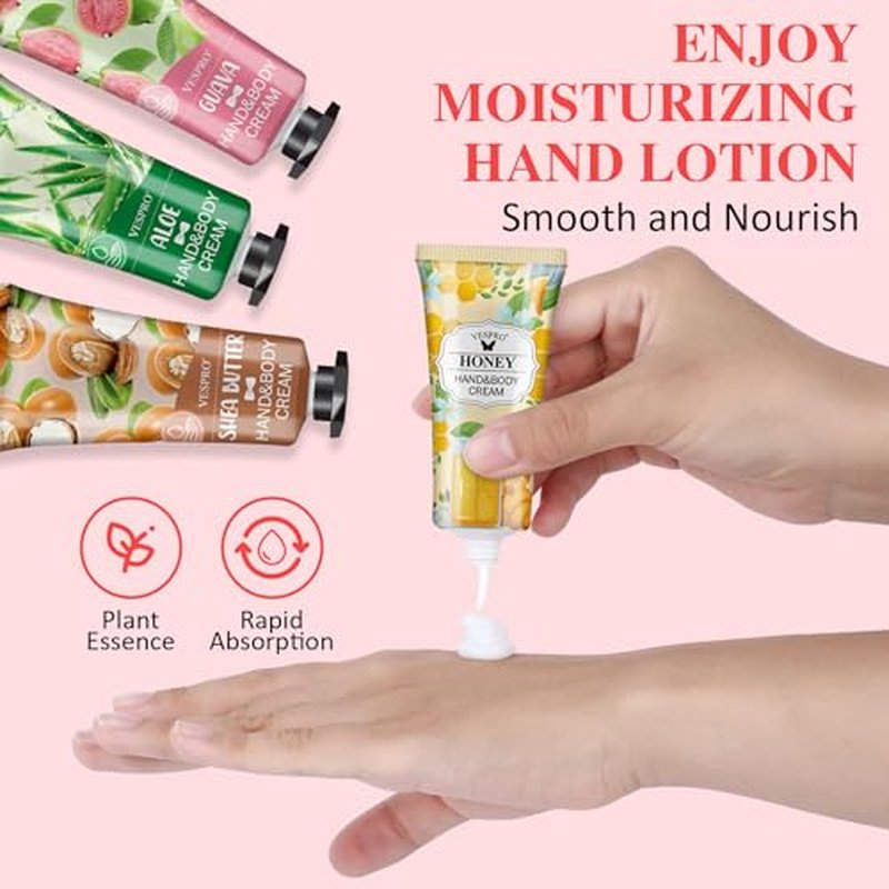 VESPRO 140 Pack Hand Cream Gifts Set, Stocking Stuffers for Women, Hand Lotion Travel Size for Dry Cracked Hands, Mini Hand Cream for Christmas Small Gifts, Thank You Gifts and Birthday Gifts
