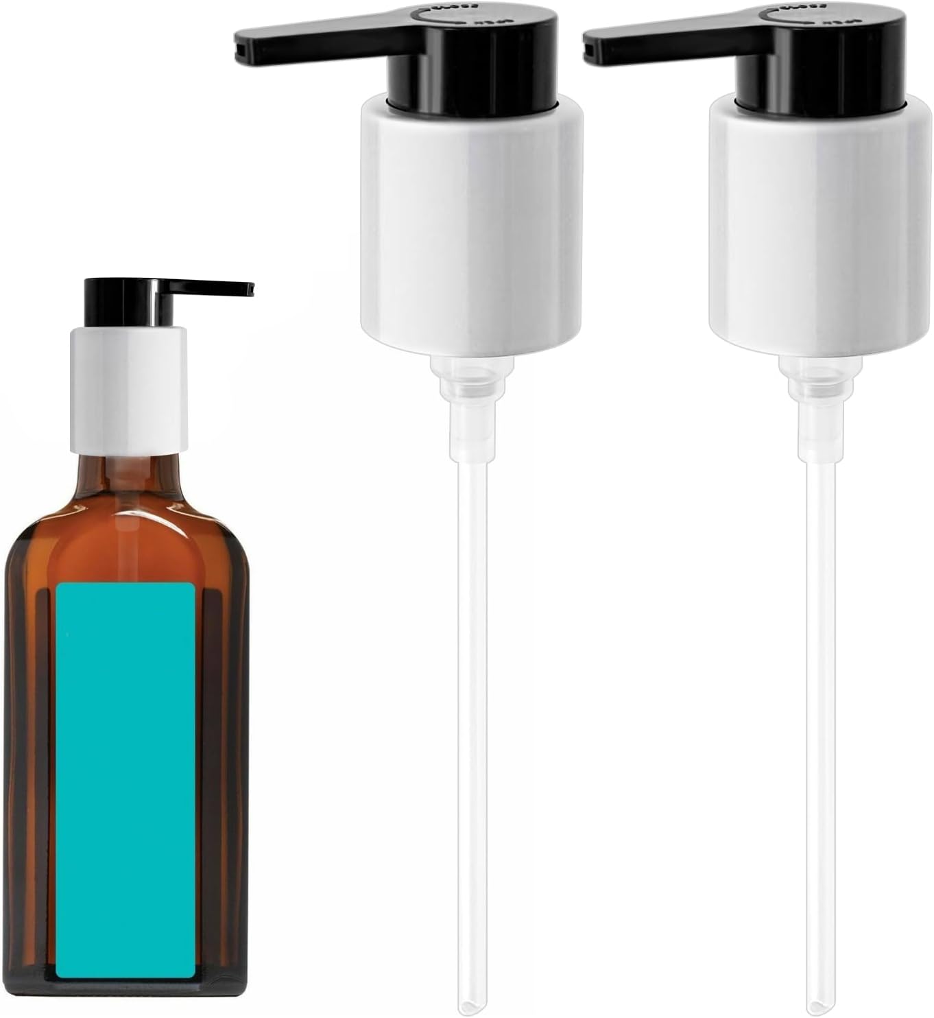 MOROCCANOIL Compatible Dispenser Pump Replacement - 2PCS Plastic Pumps with Lock Clip for Hair Oil Bottles | 1.7/3.4 Fl Oz