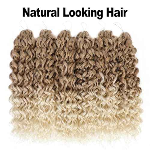 GoGo Curl Crochet Hair 18Inch 6Packs GoGo Curl Crochet Braiding Hair Water Wave Synthetic Braiding Hair (18 Inch (Pack of 6), 27/613#) ¡¦