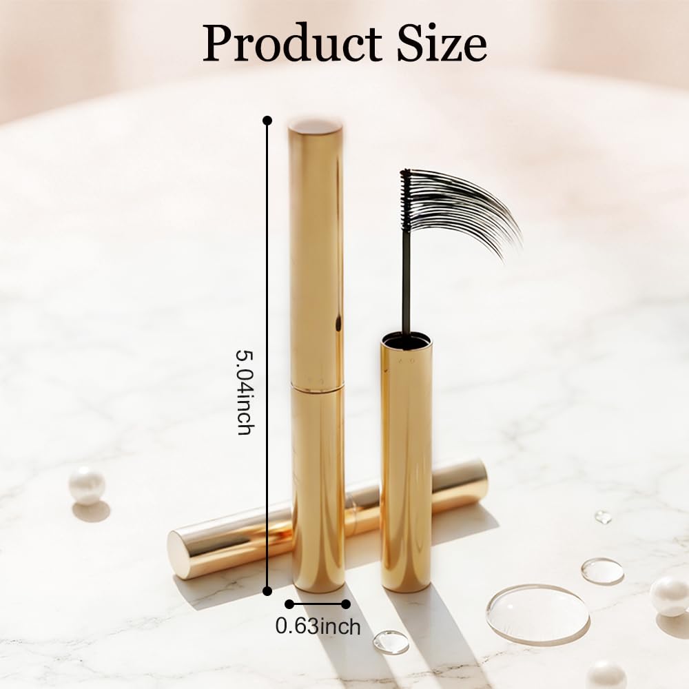 Ultra-Fine Lengthening Waterproof Quick-Dry Mascara, Waterproof Quick Drying Curling Mascara, Wand Mascara, 3D Curling Eyelash Long, Lasting Smudge-Proof No Clumping (Black)