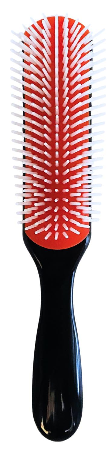 MDSTYLE Hair Brush for Curly, Thick, Wavy and Coily Hair - Curl Defining, Detangling, Styling, Blowdrying, Shaping - 9 Row Detangler Brush for Women and Men - Dry or Wet