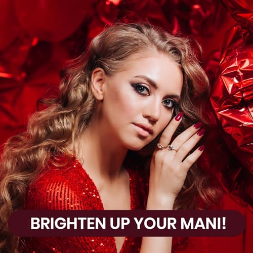 Beetles Red Gel Polish Set - 6 Colors Burgundy Red Gel Nail Polish Popular Shimmer Red-Obsession Collection Nails Art Design Soak Off Uv LED Nail Kit Minicure DIY Home Christmas Nails Set