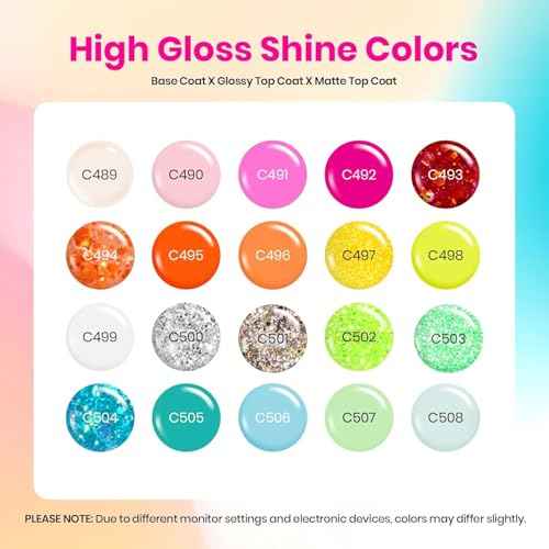 Beetles Gel Nail Polish Set, 20 Colors Neon Hot Pink Glitter Yellow Orange Blue Pastel Gel Nail Polish Kit Base Glossy & Matte Top Coat Rainbow Nail Gift for Women Diva of Divas