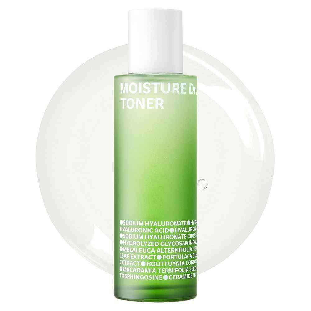 ISOI Moisture Dr. Soothing Toner, Lightweight Hydrating Toner for The Face with Tea Tree Ceramide & Hyaluronic Acid for Skin Barrier Support, Korean Skin Care (4.39 fl. oz/130ml)