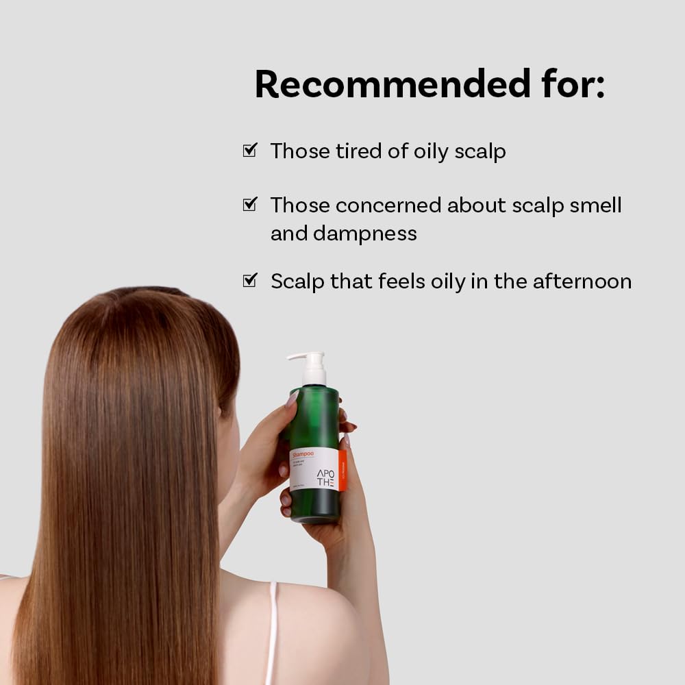 APOTHE Shampoo for Scalp & Sebum Care – 10.1 fl.oz. (300ml) – pH-Balanced, Deep Cleansing, and Refreshing for Oily & Sensitive Scalp