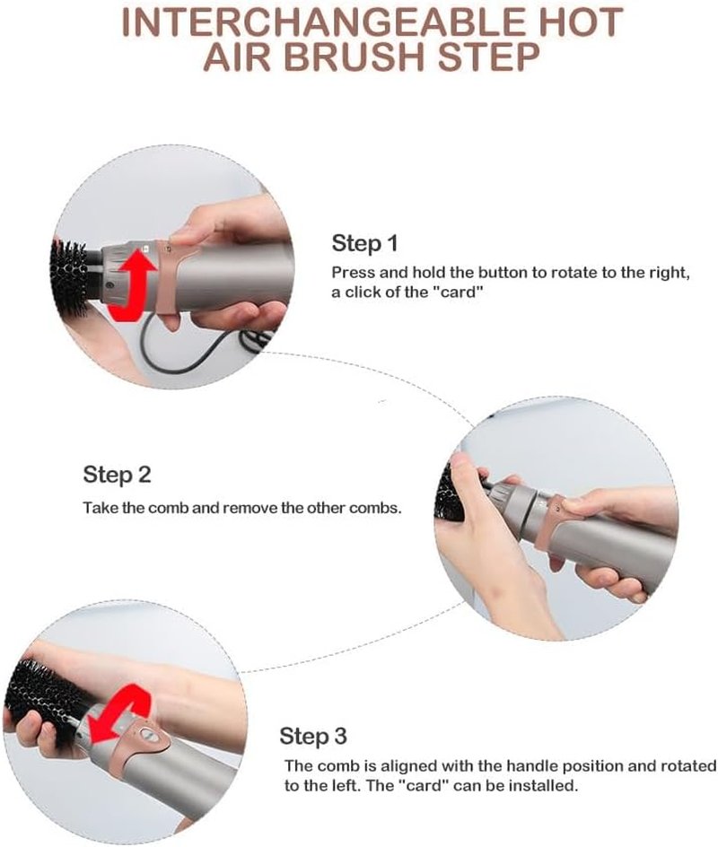 Aiko Pro 4-in-1 Blow Dryer Brush & Volumizer - Negative Ion Technology for Curling, Straightening & Styling