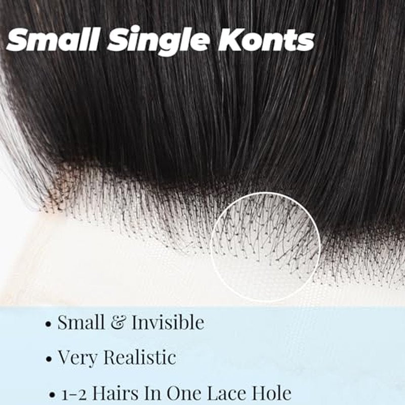5x5 SKINLIKE 100% Real HD Lace Closure Body Wave Human Hair Closure 0.095mm Ultra-thin Invisible Swiss HD Lace Closure Pre Plucked Small Single Knots Brazilian Virgin Human Hair Closure 20inch