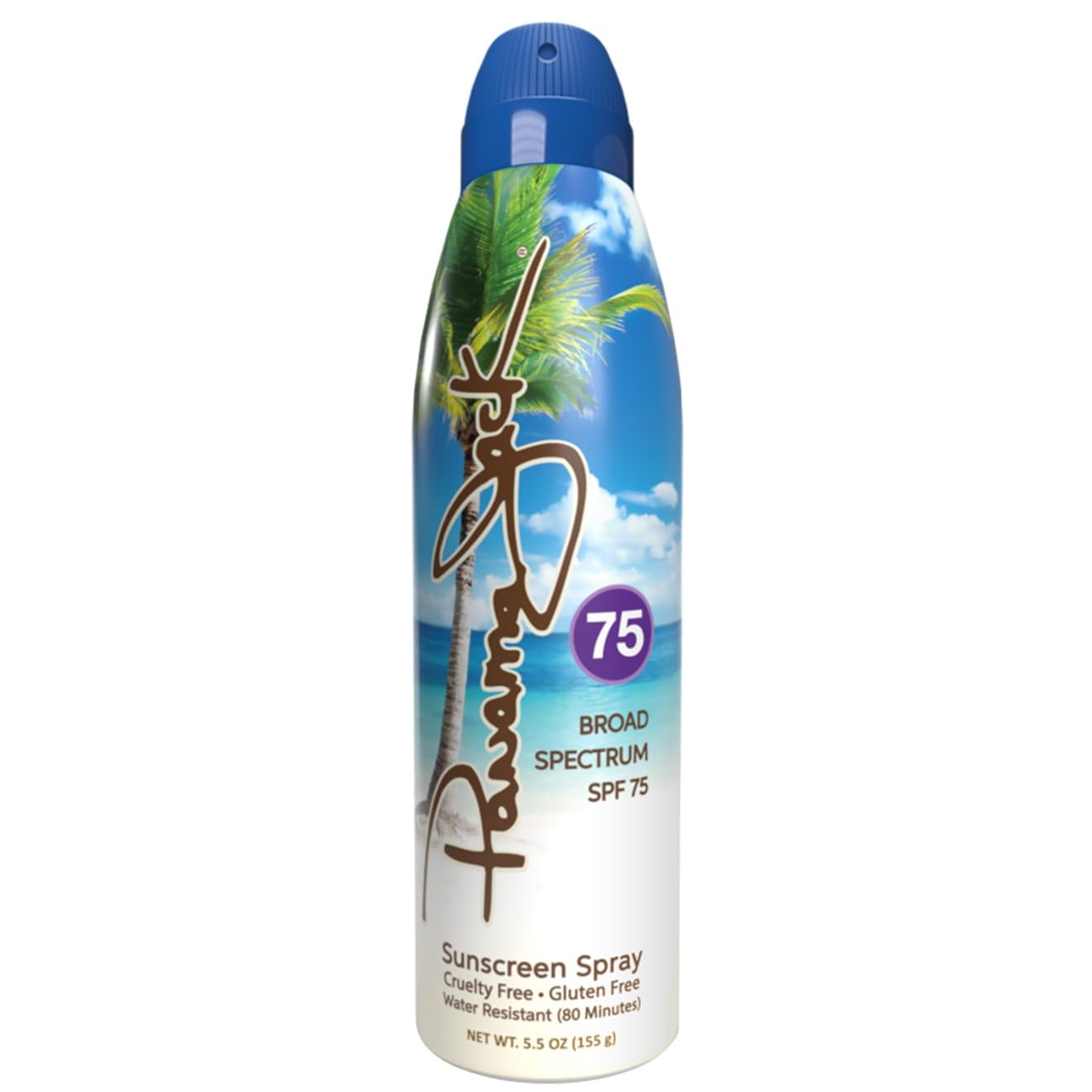 Panama Jack Continuous Spray Sunscreen - SPF 75, Broad Spectrum UVA/UVB Protection, PABA, Paraben, Gluten & Cruelty Free, Water Resistant (80 Minutes), 5.5 OZ (Pack of 2)