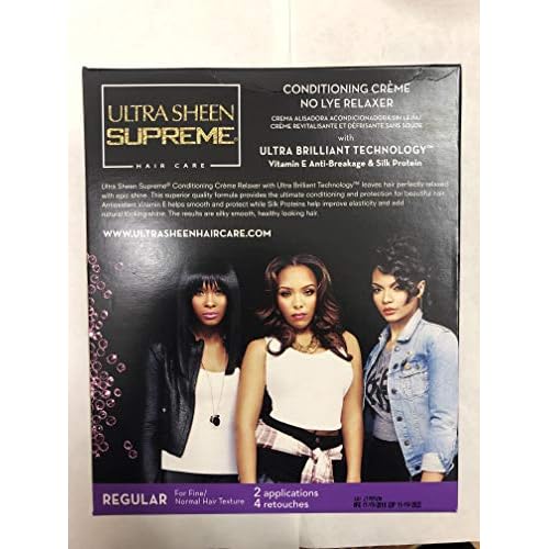 Ultra Sheen Supreme Conditioning Creme No Lye Relaxer with Ultra Brilliant Technology New Sulfate Neutralizing Shampoo Vitamin E Anti Breakage & Silk Protein - Regular