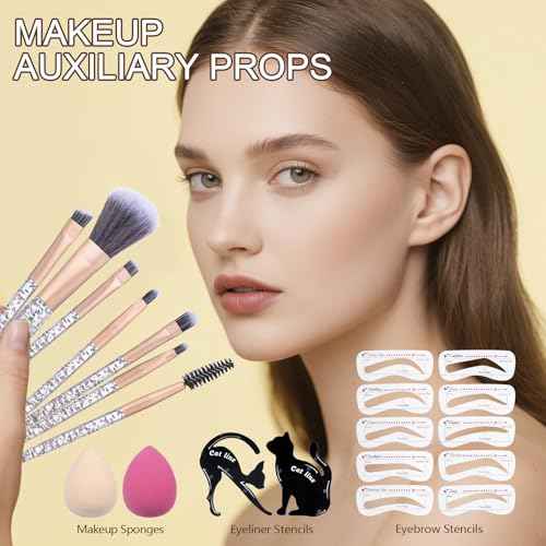 Makeup Kit For Women Girls, Makeup Set For Teens beginners, Full Makeup Kit With Everything Carrying Bag, Eyeshadow Palette, Foundation, Concealer, Lipstick, Brushes (14 & 20 Color eyeshaow Kit)
