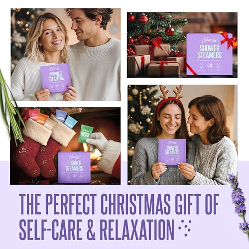 Cleverfy Shower Steamers Aromatherapy ? Stocking Stuffers for Teen Girls, Women and Wife ? Christmas Gifts for Teens and Women ? White Elephant Gifts for Adults ? 6 Tablets