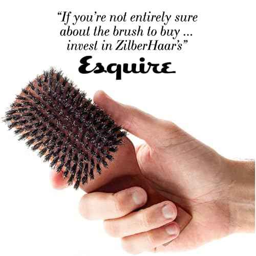 ZilberHaar Major ? Men's Hair and Beard Brush ? Soft Boar Bristles ? Massages and Exfoliates Skin and Scalp ? Ideal Men's Grooming Accessory ? Made in Europe