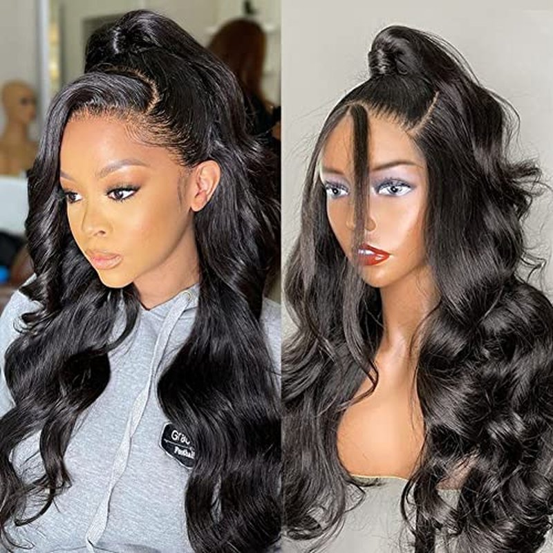 Body Wave 13x4 Lace Front Wigs Human Hair Pre Plucked HD Lace Frontal Wigs Human Hair Wavy Wigs for Black Women 150 Density 20 Inches