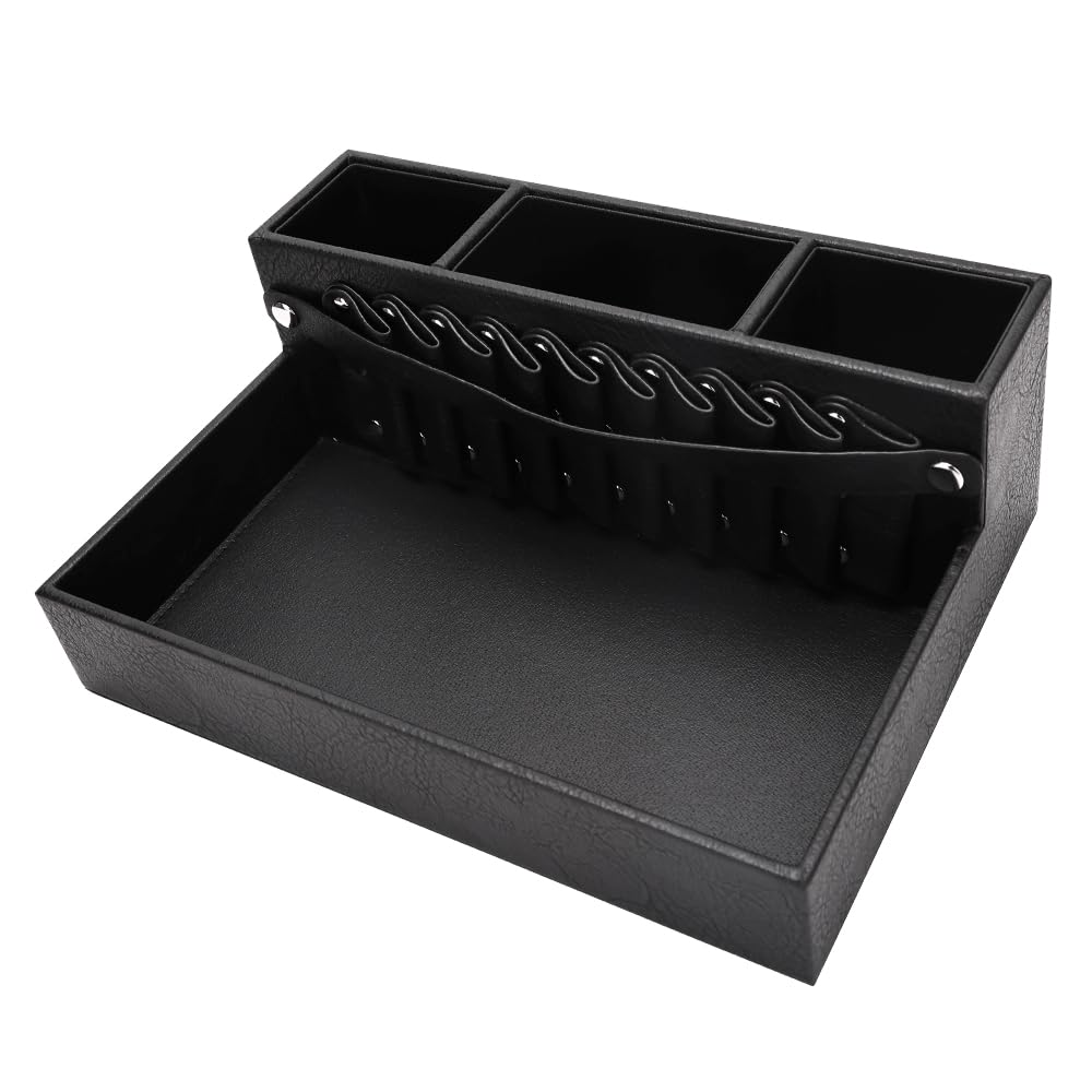 Barber Storage Box,Hairdressing Tool Holder, Multifunctional Detachable Large Storage Box, Shear Holder PU Leather Salon Scissors Holder, Hair Cutting Tools Storage Case for Barber Accessories(Small)