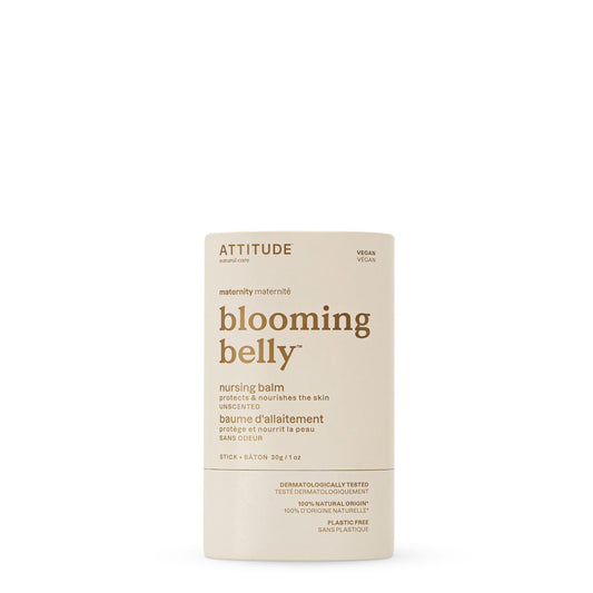 ATTITUDE Plastic-Free Nursing Balm Bar, Safe for Nursing, Plant and Mineral-Based Ingredients, Vegan and Cruelty-free Maternity Products, Unscented, 1 Ounce
