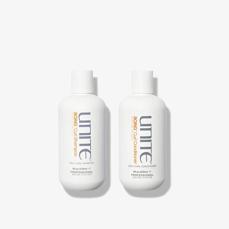 UNITE Hair Boing Curl Shampoo & Conditioner - Hydrating Formula for Wavy & Curly Hair | 8 Fl Oz Each