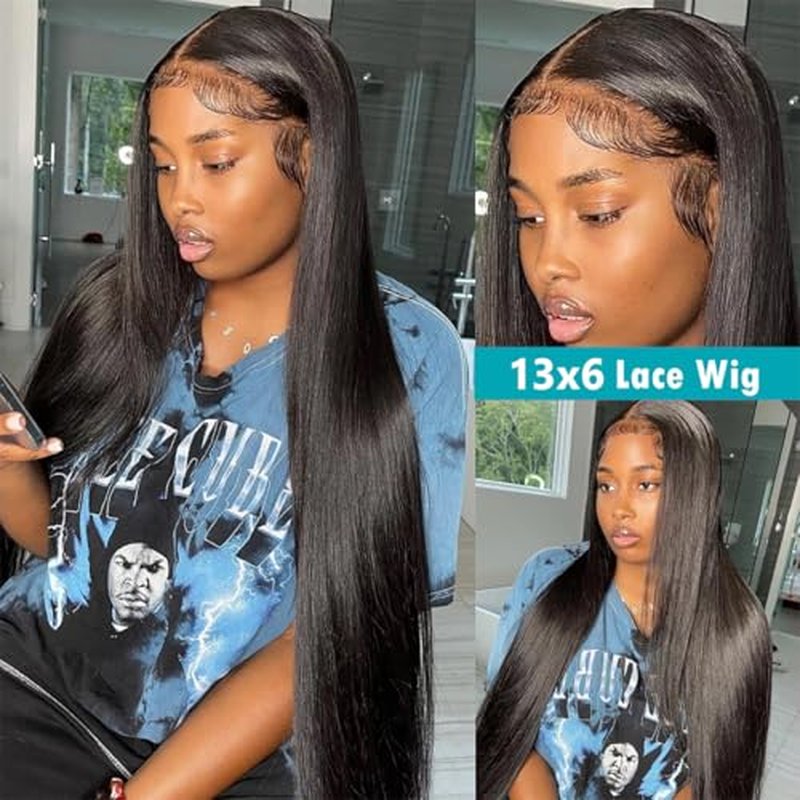 30 Inch 13x6 Lace Front Wigs Human Hair Pre Plucked HD Frontal Wigs Human Hair with Baby Hair Straight Glueless Wigs Human Hair for Women 180% Density