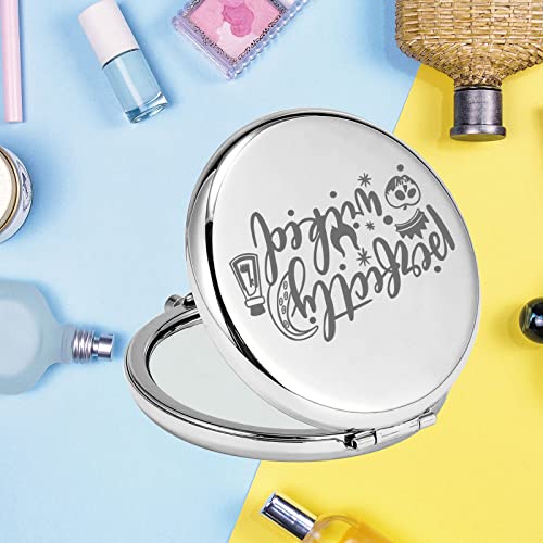 KEYCHIN Villains Movie Pocket Mirror Evil Queen Fans Gifts Perfectly Wicked Halloween Compact Mirror for Women Girl Teenagers (Perfectly Wicked Mirror-S)