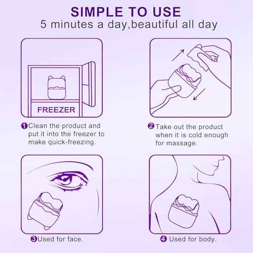 Ice Roller for Face and Eyes,Christmas Gifts for Women Mom,2 in 1 Face Roller and Travel Case,Facial Skin Care Tools,White Elephant Gifts(Purple)