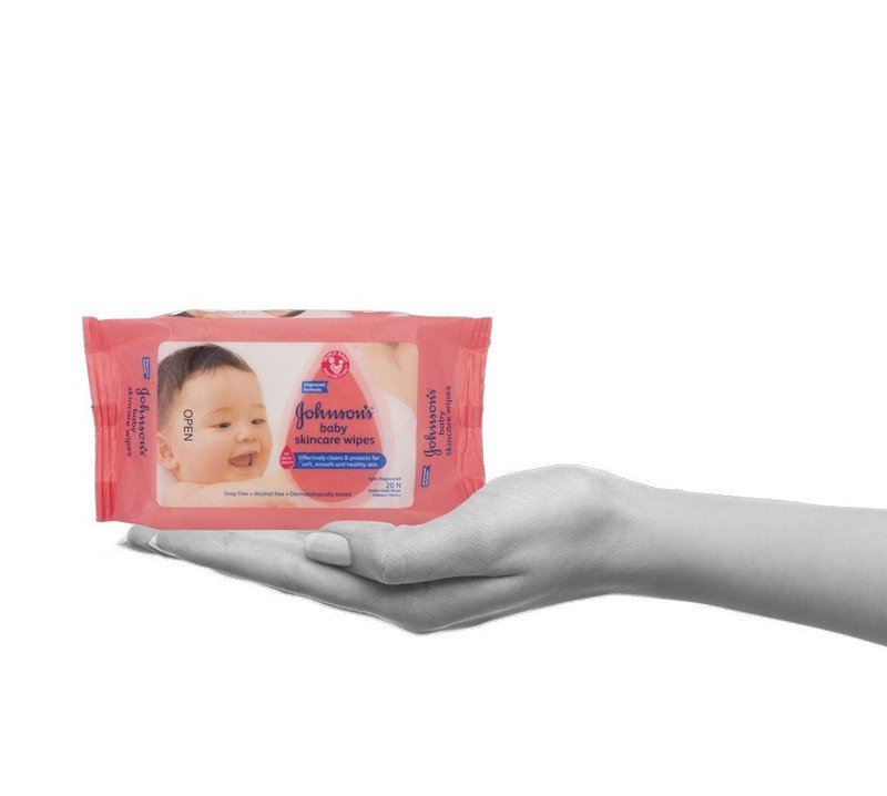 Johnsons Baby Skincare Wipes Gentle Cleaning for Little Hands & Faces 20 sheets Per Pack