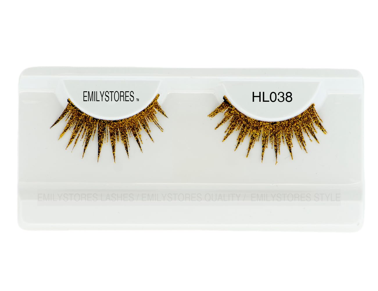 EMILYSTORES Gold Halloween Lashes for Women Cosplay Fancy Ball Costume Faux Eyelashes 1 Pair, Gold Color