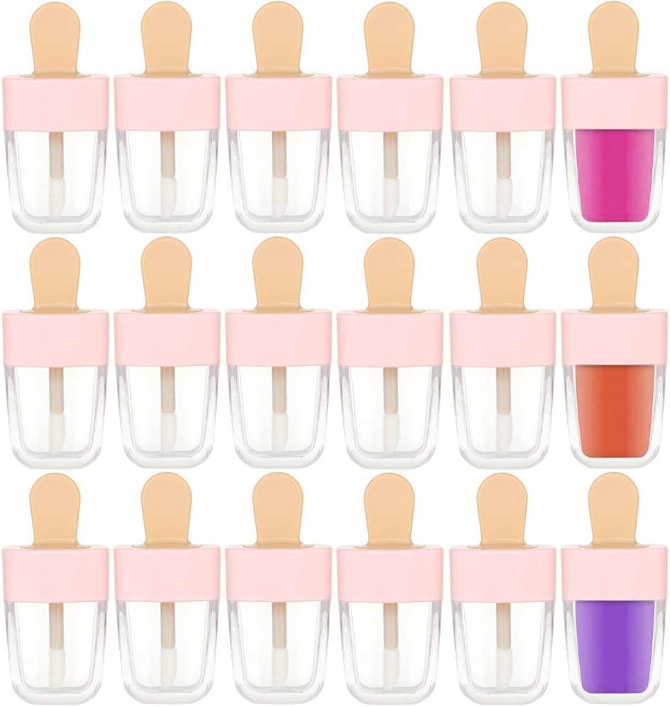 Cute Ice Cream Shaped Lip Gloss Tubes - 30 Pack 8ml Refillable Containers for DIY Projects | Perfect for Small Business