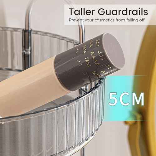 Aveniee Rotating Makeup Organizer for Vanity, 3 Tier Perfume Skincare Organizers and Storage for Bathroom Countertop, Clear Spinning Counter Cosmetic Holder for Dresser,Grey