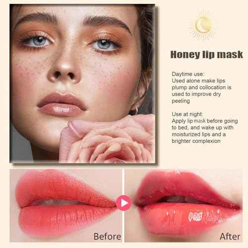 8PCS Bee Lip Balm Honey Pot, Fruit Moisturizing Propolis Lip Mask, Lip Mask Overnight Propolis Moisturizing Lip Balm Hydrating Prevention Dry and Crack Lip Scrubs Exfoliator Lip Wrinkle Care Products
