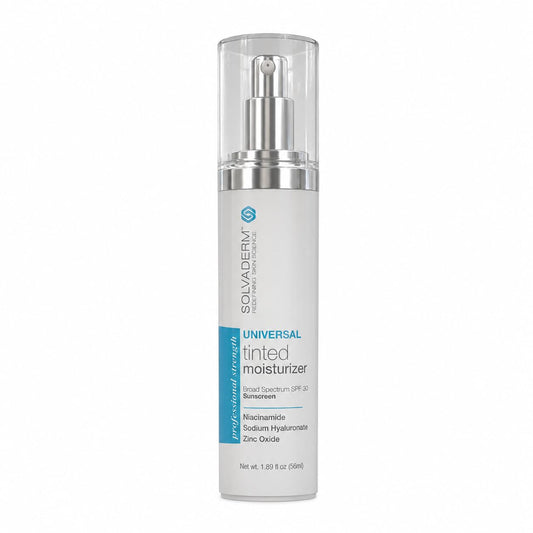 Solvaderm Universal Tinted Moisturizer – Hydrating Daily Face Cream with Broad Spectrum SPF, Lightweight Coverage, Skin Tone Balancer & Anti-Aging Ingredients – All Skin Types – 1.7 oz