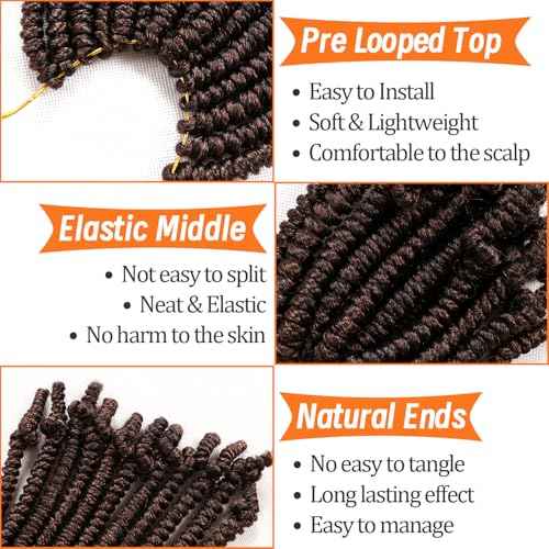 8 Packs Short Bob Spring Twist Crochet Hair for Kids 8 Inch Pretwisted Passion Twist Crochet Hair Braids for Black Women (8 Inch, M30#)