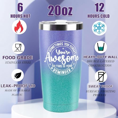 Birthday Gift Basket for Women Purple Blue Relaxing Spa Self Care Bath Gift Set for Her with 20 Oz Tumbler Cup for Graduation, Teacher Appreciation Week, Mother¡¯s Day Gift Ideas Christmas Gifts