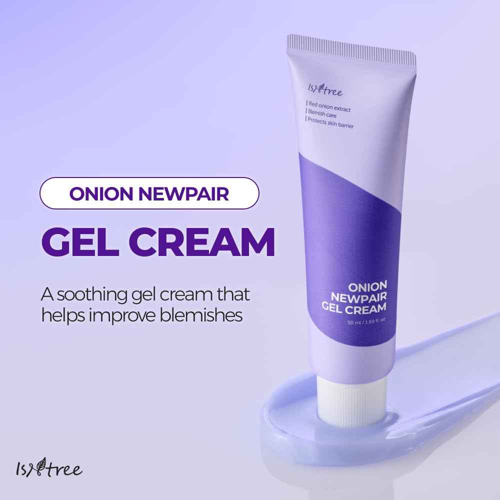 IsNtree Onion Newpair Gel Cream 50ml 1.69 fl.oz - Soothing Care | 3‑Layer Hyaluronic Acid| Moisturizing | 71 % Red Onion Extract | Non-Sticky & Non-Greasy l Skin hydration I Korean Skincare