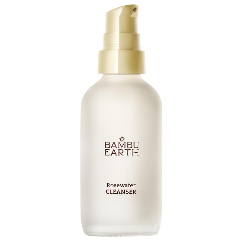 BAMBU EARTH Rosewater Face Cleanser - Helps Hydrate, Balance & Soothe - Non-Foaming, Alcohol-Free Daily Skincare Cleanser with Organic Rosewater Hydrosol to Support Natural Skin's Barrier - 4 Fl. oz