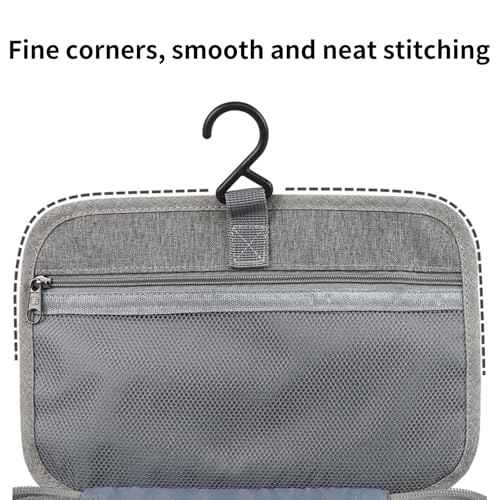 Travel waterproof folding toiletry bag, makeup bag, dry wet separation travel storage bag (gray)