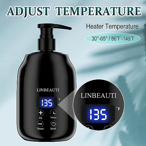 Massage Oil Warmer with Two Oil Bottle Dispenser, Lotion Bottle Warmer Dispenser Heater, Smart Touch Key Electric Warm Lotion Dispenser, Lube Gel Cream Warmer for Home Pro Salon Spa Massage (black)