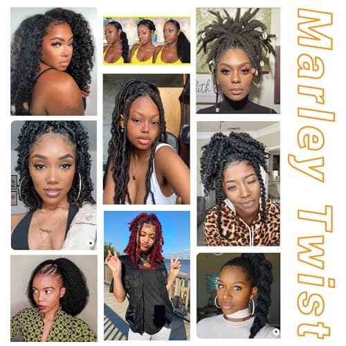 Marley Hair 18 Inch 7 Packs Pre Separated Springy Afro Twist Hair Ombre Honey Blonde Marley Twist Braiding Hair for Faux Locs Crochet Hair Pre Fluffed Spring Twist Hair Extensions (18",1B/27)