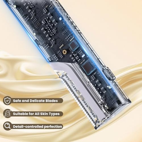 Sonic Dermaplane Razor for Women Face, Three-Speed Rechargeable Dermaplane Razor with 5 Refill Blades, Facial Hair & Peach Fuzz Remover for Women,Sonic Dermaplaning Tool