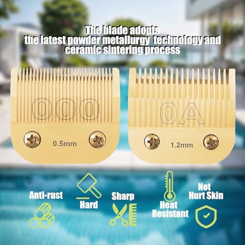 5 Pack Professional Detachable Replacement Blades Set,Compatible with Andis AGC,BDC,BGC,MBG Series/Oster Classic 76/Star-Teq/Power-Teq/A5 Clipper Cut Length£¨1/16-1/8inch) Golden