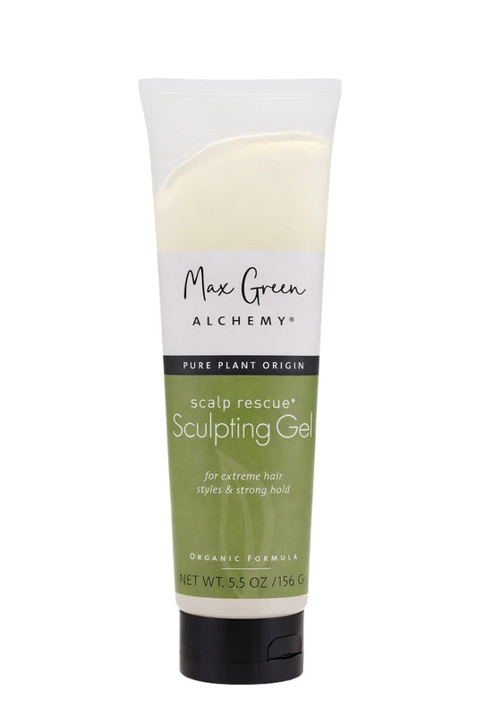 Max Green Alchemy MGA Vegan Sculpting Hair Gel Tube - Extreme Styling Hair Gel for Women & Men | Organic Formula of Styling Products Provide Strong Hold & Lasting Control | Color Safe | 5.5 Ounces