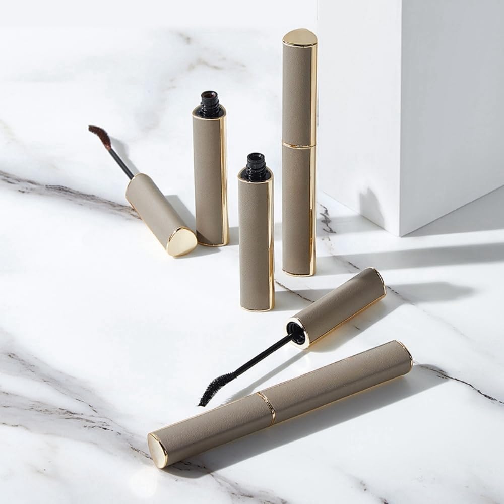 Black Waterproof Volumizing Mascara - Clump-Free Long Lasting Formula with Curling Effect & Sweat Resistance | All-Day Volume & Lift | Imitation Leather Tube (1 Pc）