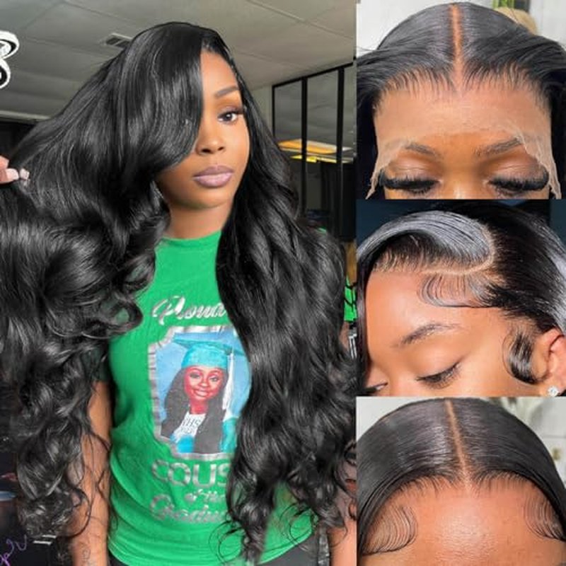 13x6 Body Wave Lace Front Wig Human Hair Pre Plucked 200 Density HD Transparent Lace Frontal Wig for Women Bleached Knots Glueless With Baby Hair 26 Inch