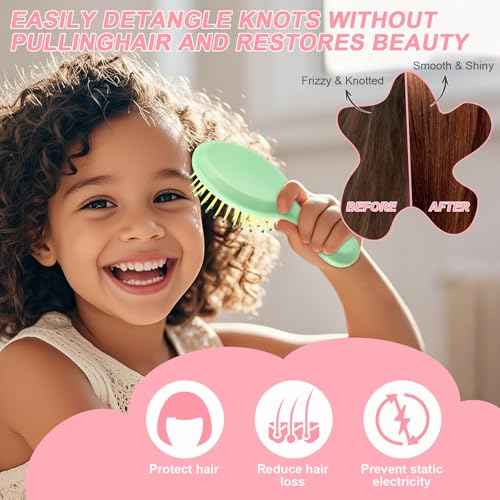 HOFASON 6 Pcs Bulk Stocking Stuffers for Women Teens Girls, Bridesmaid Gift, Bachelorette Party Favors, Small Mini Wet Hair Brush Bulk for Travel, Girls Gift, Teen Party Favors, Spa Party Supplies