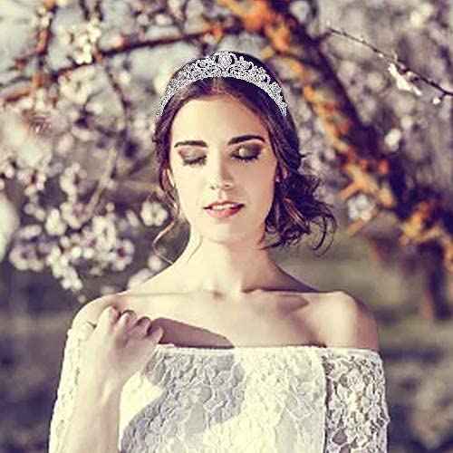 CURASA Silver Crystal Crowns Exquisite Tiaras for Women Birthday Crown for Girls Princess Crown Cute Hair Accessories for Women Gifts for Wedding Birthday Party Prom Halloween Christmas