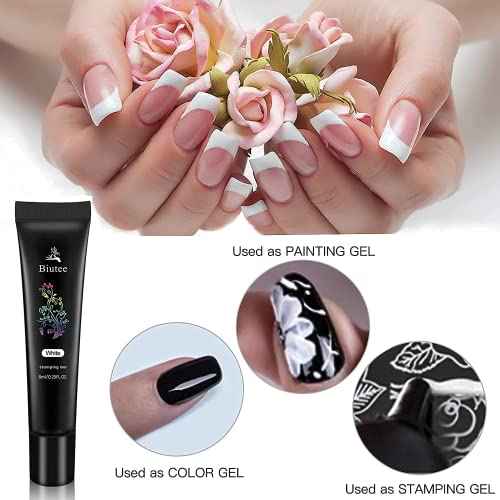 SEISSO 7 Colors Nail Stamping Polish Gel Nail Stamper Kit with 5 Pcs Nail Stamping Plates for Nails Art Stamp Beginners Kitiy