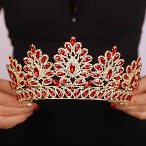 JWICOS Baroque Queen Crown Crystal Tiaras and Crowns for Women Halloween Costume Hair Accessories for Wedding Prom Birthday Party (Style 1)