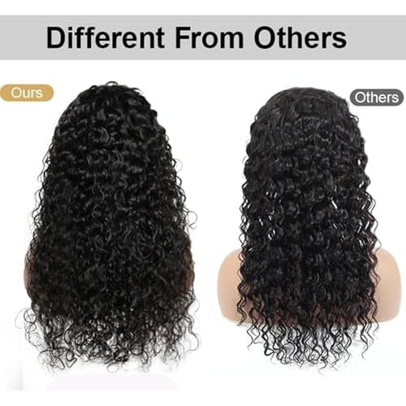 VIPbeauty 200% Density 13x6 Deep Wave Lace Front Wigs Human Hair 13x6 HD Transparent Water Wave Lace Front Wigs for Women Pre Plucked with Baby Hair 18inch