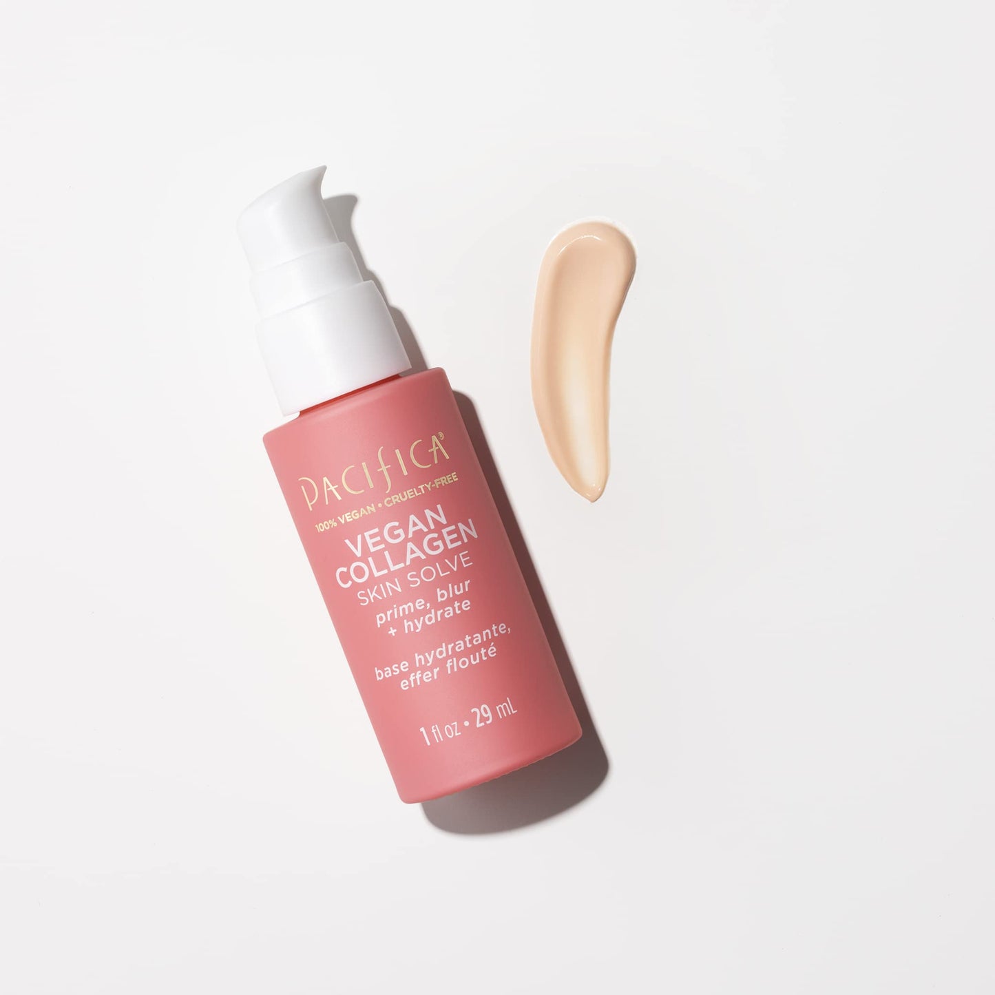 Pacifica Vegan Collagen Skin Solve Primer – 3-in-1 Face Primer that Primes, Blurs & Hydrates, Skincare-Infused Formula with Collagen Peptides, Hyaluronic Acid & Caffeine for Smooth Radiant Skin