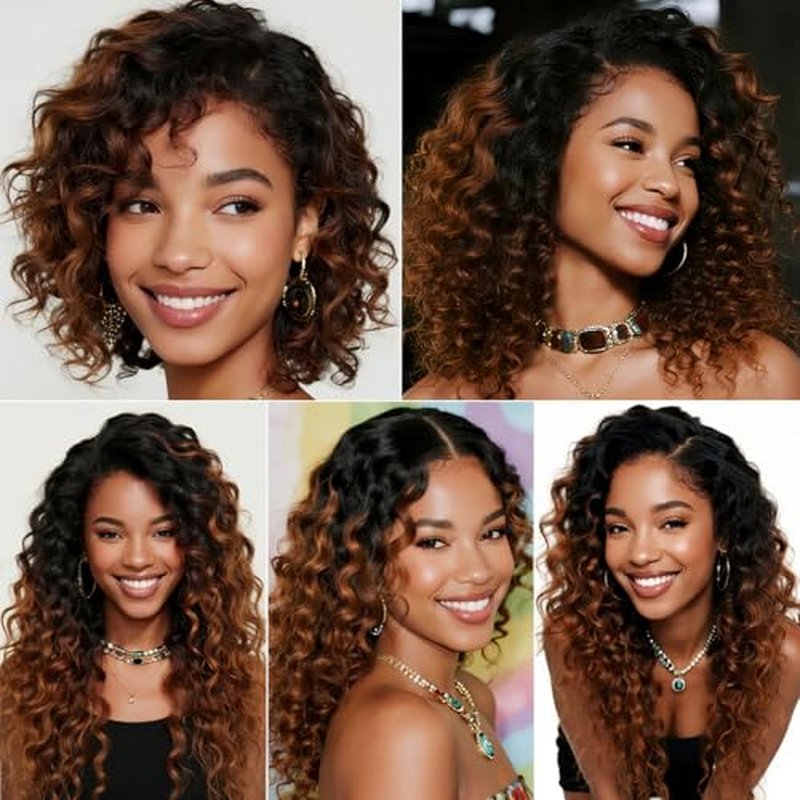 Light Brown Human Hair Bundles Deep Wave 26 28 30 Inch Brazilian Virgin Hair Double Weft Wet and Wavy No Tangle Hair Extensions for Black Women 3 Bundles